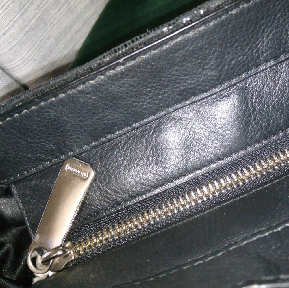 Coach Taylor Leather North South Tote with Sequin-Style Accents in Black #F25941 - Picture 6 of 16